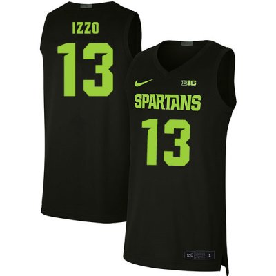 Men Michigan State Spartans NCAA #13 Steven Izzo Black Authentic Nike Stitched College Basketball Jersey LE32M21TV